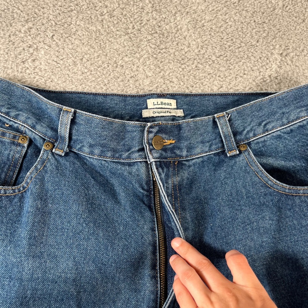 LL Bean Original Fit Jeans Womens 16 MT Blue Denim Straight Leg 100% Cotton - Picture 9 of 13